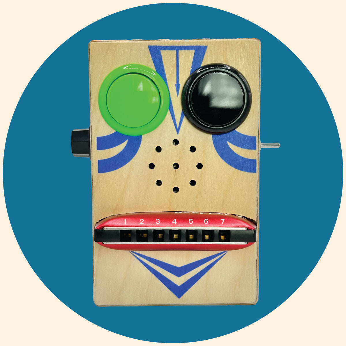 harmonica experiment musical toy for kids and adults with red harmonica by Baby Fat