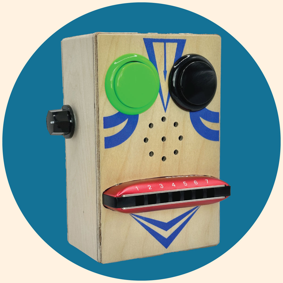 harmonica experiment musical toy for kids and adults with red harmonica by Baby Fat