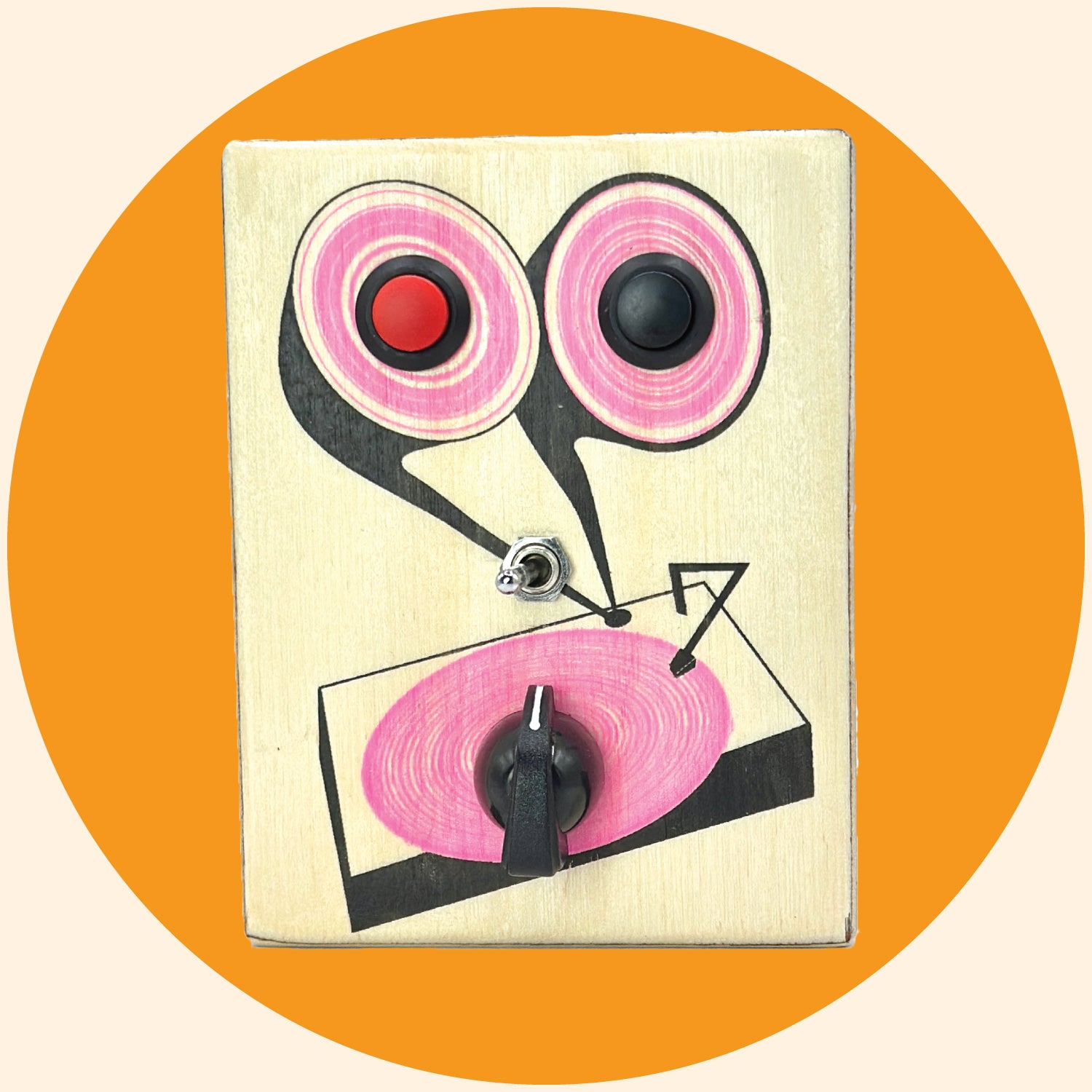 Handmade audio sound recording device with pink design